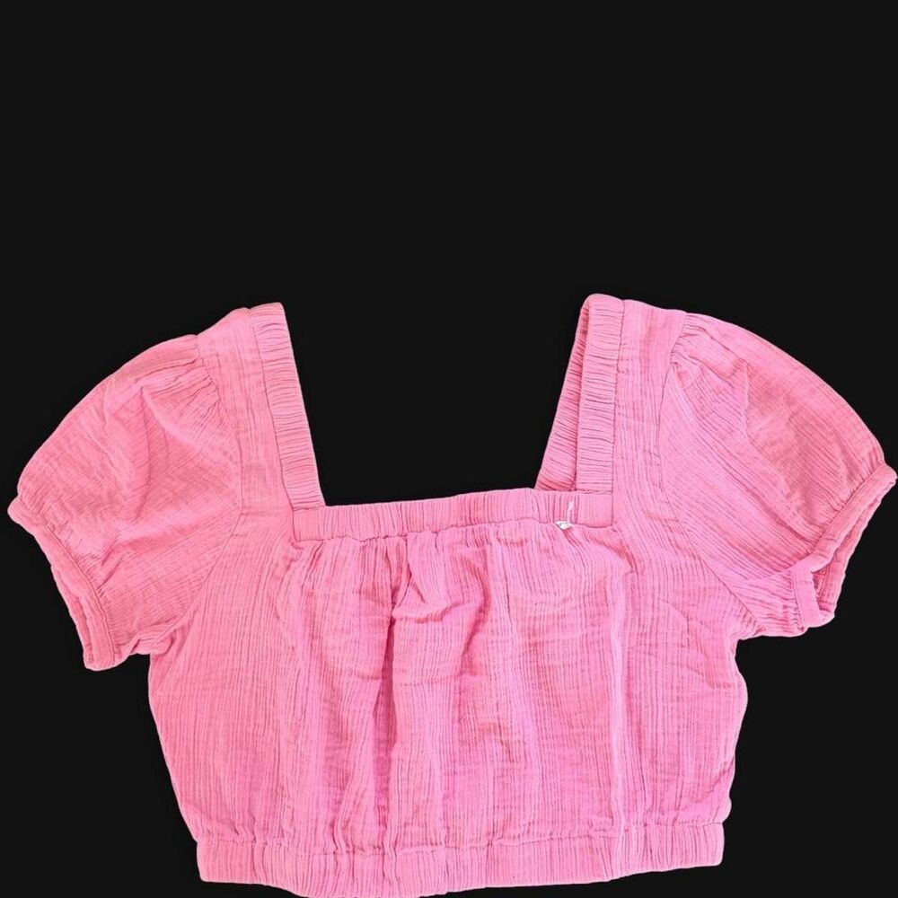 Women's Pink Linen Crop-top Size L